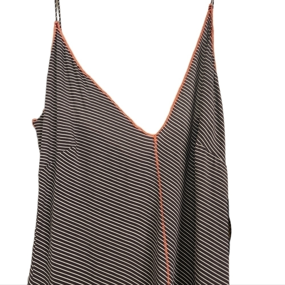 Aqc Silk Slip Black/White With Orange Stitching Dress - Picture 4 of 4
